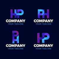 Bezpłatny wektor płaskie logo hp lub ph
