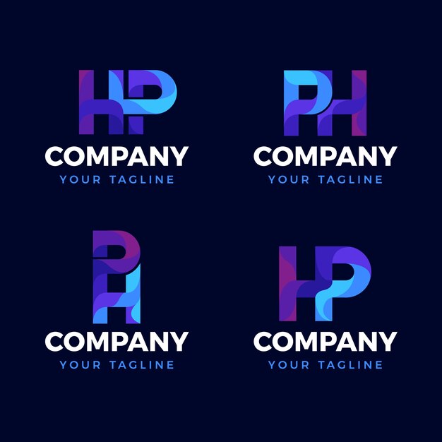 Płaskie logo hp lub ph
