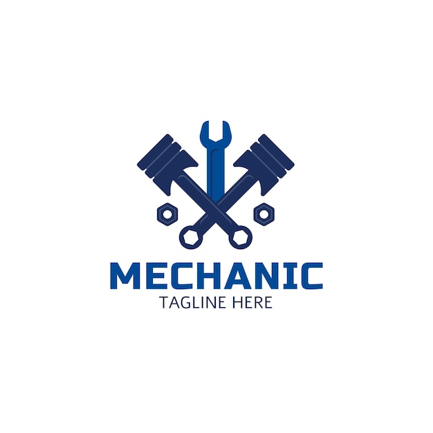 Bezpłatny wektor płaskie logo inżynierii mechanicznej