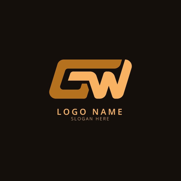 Bezpłatny wektor płaskie logo monogram gw