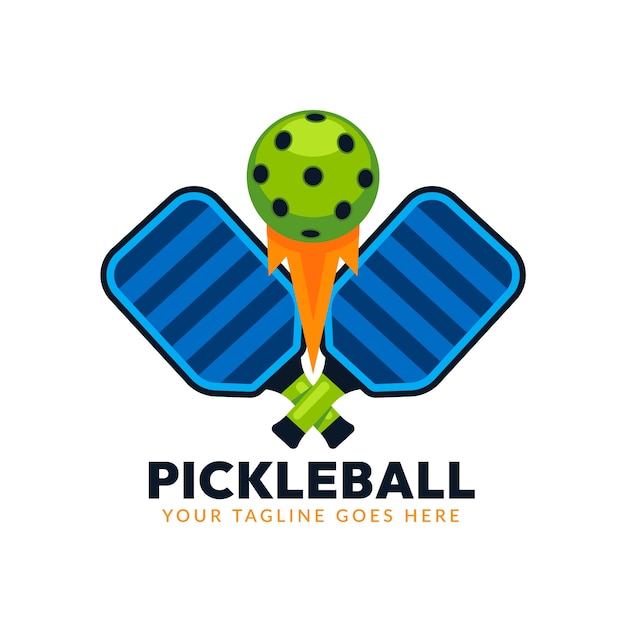 Bezpłatny wektor płaskie logo pickleball