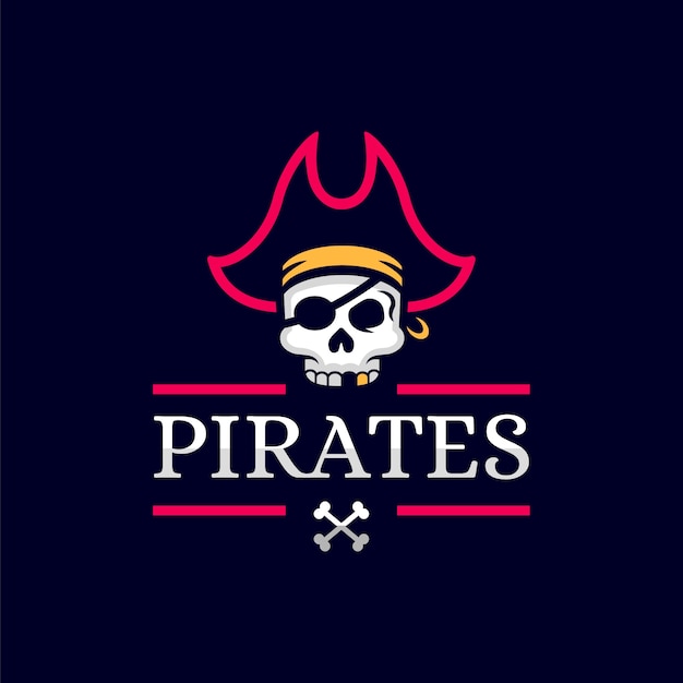 Płaskie logo piratów