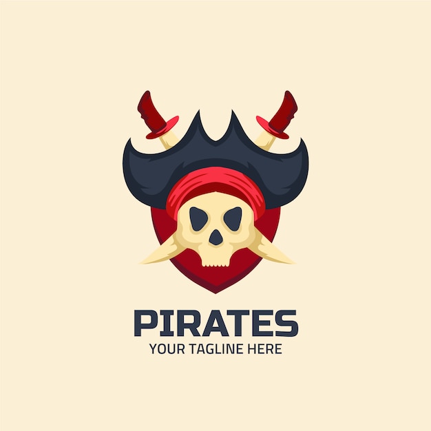 Płaskie logo piratów
