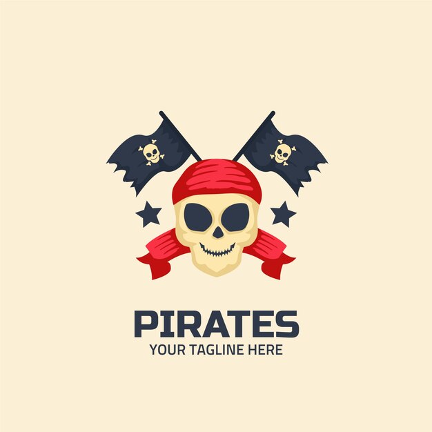 Płaskie logo piratów