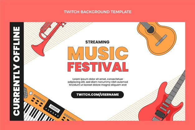 Płaskie minimalne tło festiwalu muzycznego