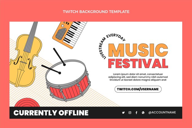 Płaskie minimalne tło festiwalu muzycznego