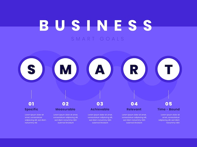 Płaskie Nowoczesne Inteligentne Cele Biznesowe Ogólny Szablon Infografiki