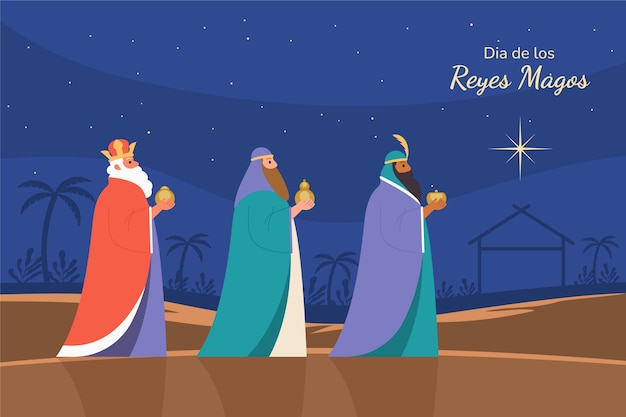 Płaskie Reyes Magos W Tle