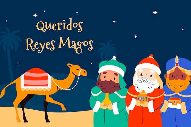 Płaskie Reyes Magos W Tle