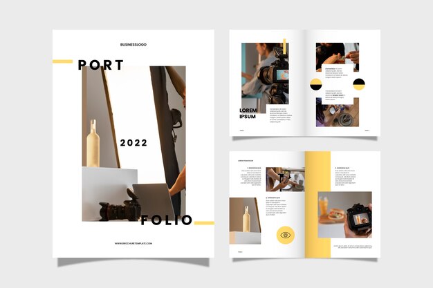 Płaskie szablony kreatywnego portfolio