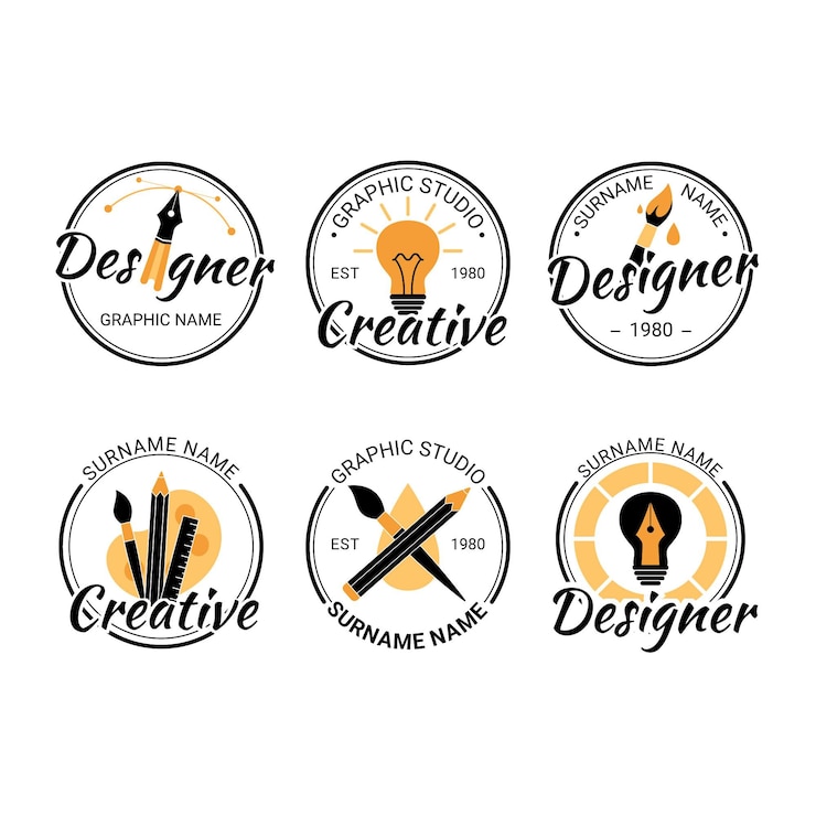 Bezpłatny plik Wektor płaskie szablony logo projektanta graficznego