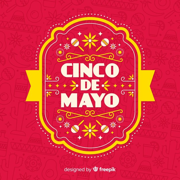 Płaskie tło Cinco de Mayo