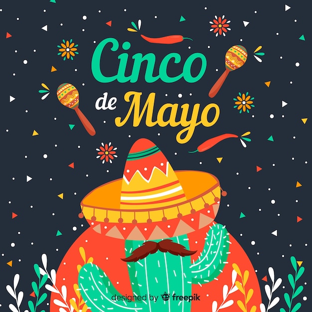 Płaskie Tło Cinco De Mayo