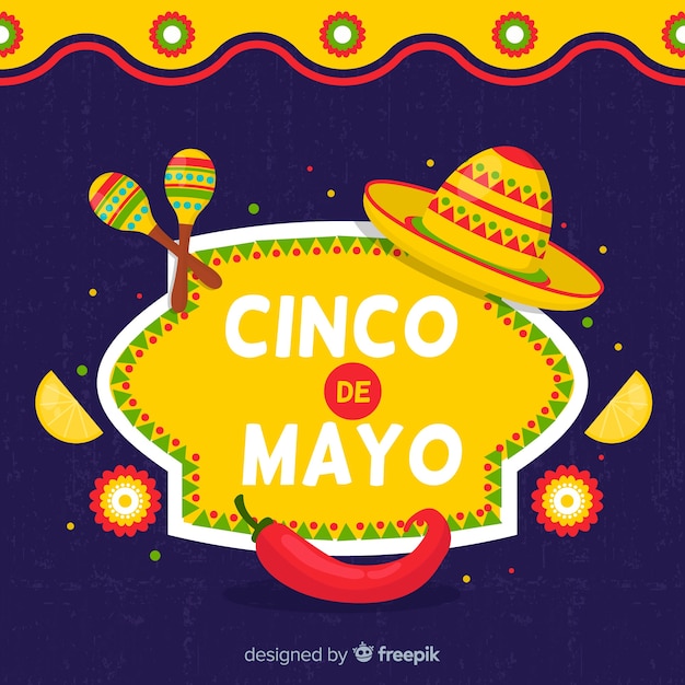 Płaskie Tło Cinco De Mayo