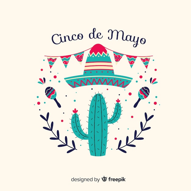 Płaskie Tło Cinco De Mayo