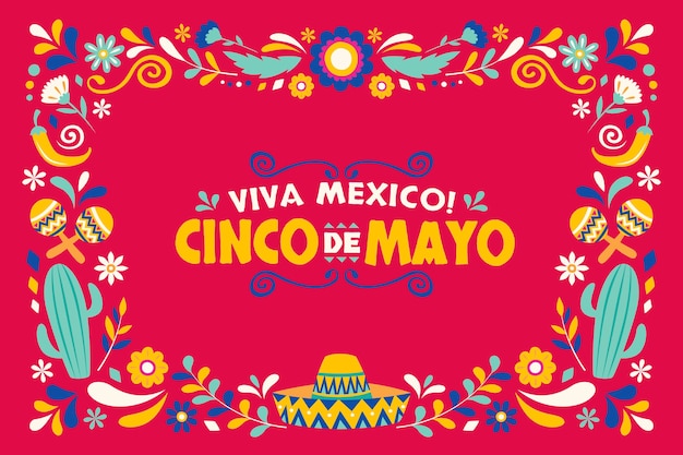 Płaskie Tło Cinco De Mayo