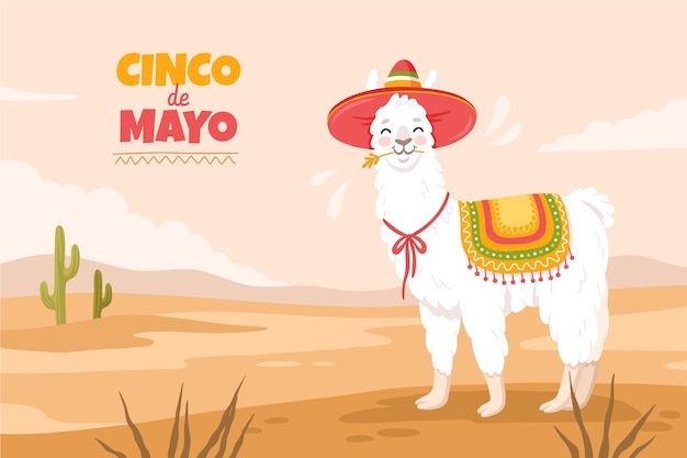 Bezpłatny wektor płaskie tło cinco de mayo