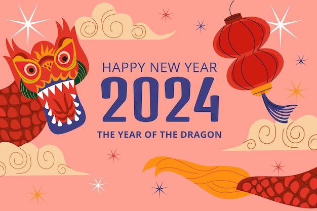 Płaskie tło dla chińskiego festiwalu Nowego Roku