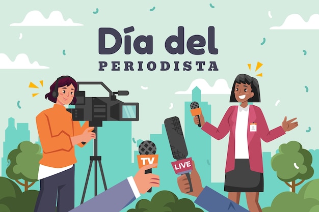 Płaskie Tło Dla Obchodów Dia Del Periodista