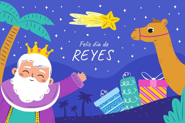 Płaskie Tło Dla Reyes Magos