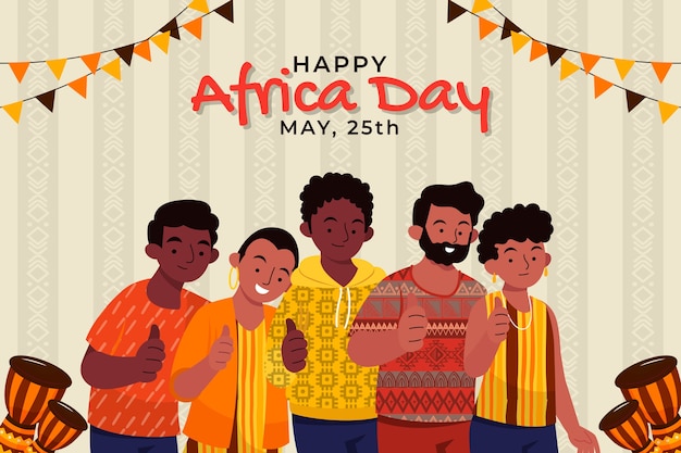 Płaskie Tło Dnia Afryki