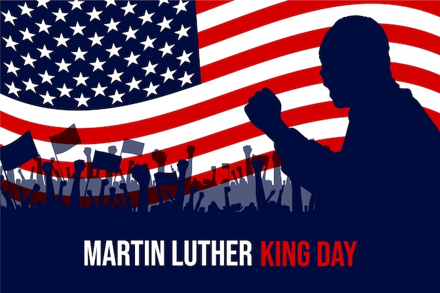 Płaskie tło dnia Martina Luthera Kinga
