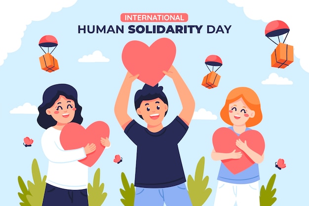 Płaskie Tło Dnia Międzynarodowej Solidarności Ludzkiej