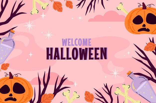 Płaskie tło do świętowania halloween