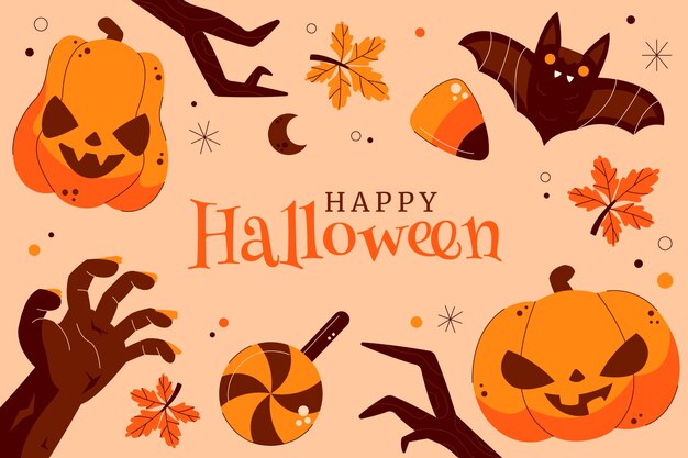 Płaskie tło do świętowania halloween