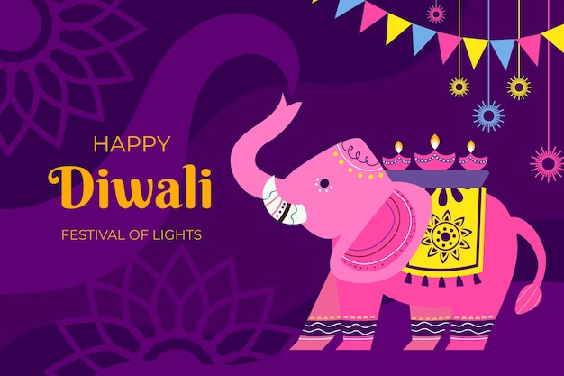 Bezpłatny wektor płaskie tło festiwalu diwali