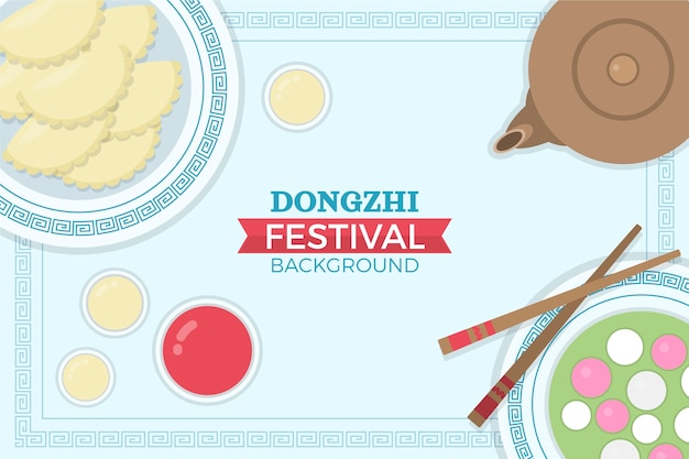 Płaskie tło festiwalu dongzhi