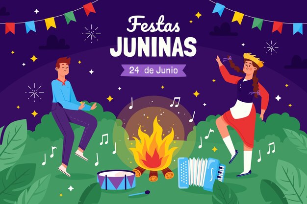 Płaskie Tło Festy Juninas