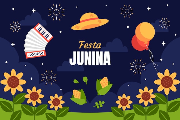 Bezpłatny wektor płaskie tło festy juninas