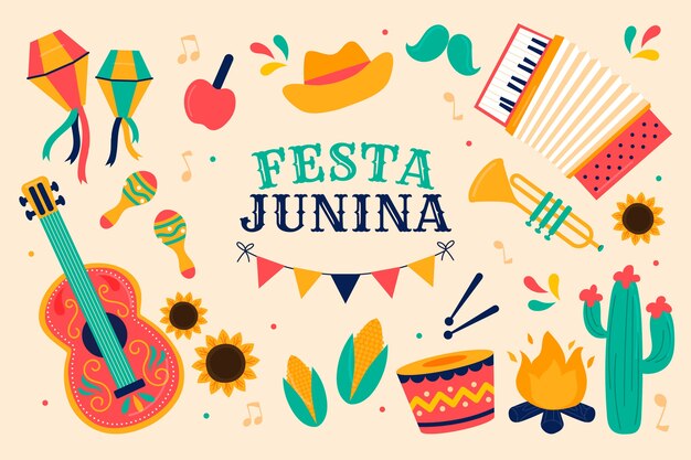 Płaskie Tło Festy Juninas