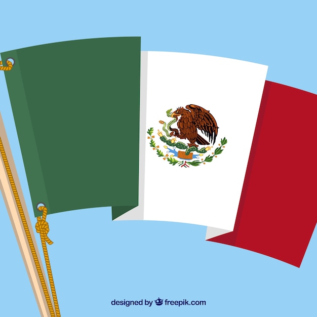 Płaskie Tło Flaga Meksyku