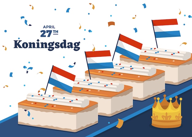 Bezpłatny wektor płaskie tło koningsdag