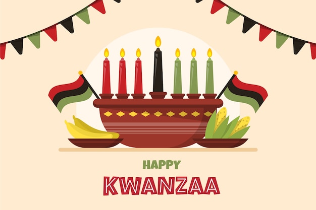 Płaskie Tło Kwanzaa