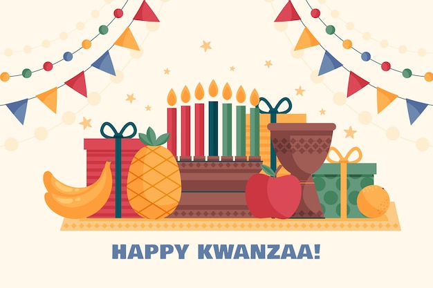 Płaskie Tło Kwanzaa