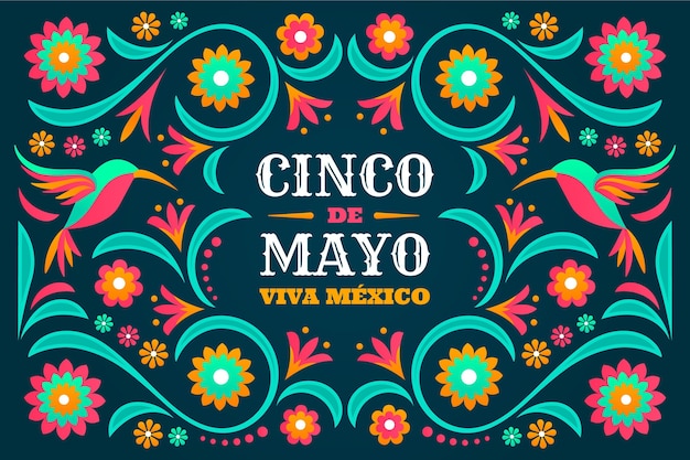 Płaskie Tło Meksykańskie Cinco De Mayo