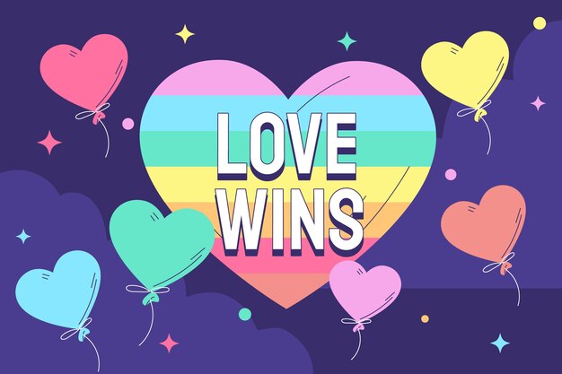 Płaskie tło miesiąca dumy lgbt