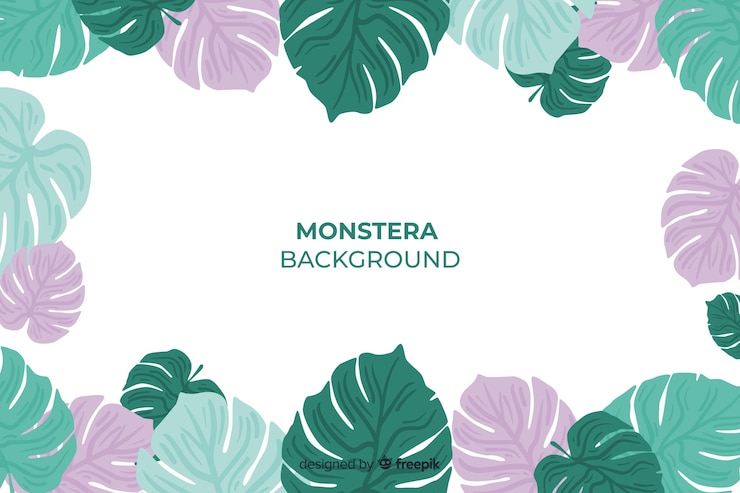 Bezpłatny plik Wektor płaskie tło monstera