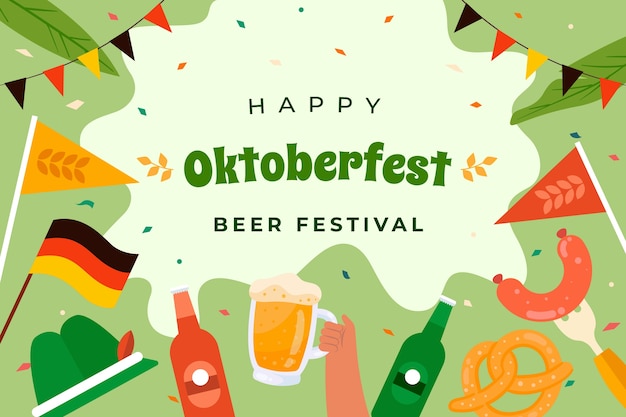 Płaskie tło na festiwal oktoberfest