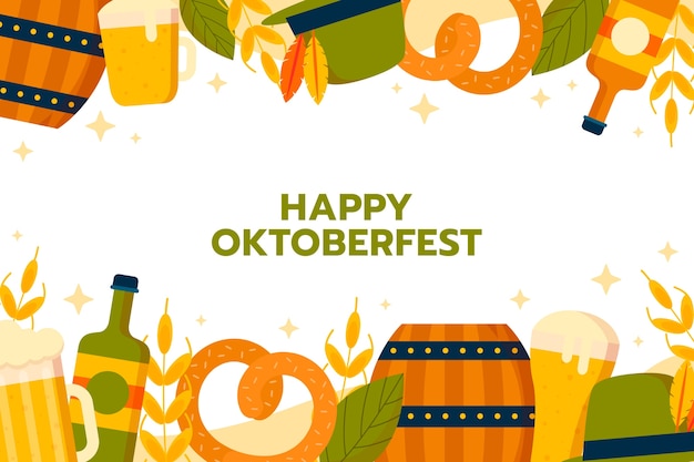 Płaskie Tło Na Obchody Festiwalu Piwa Oktoberfest