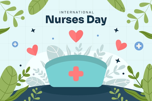 Bezpłatny wektor płaskie tło na obchody międzynarodowego dnia pielęgniarek