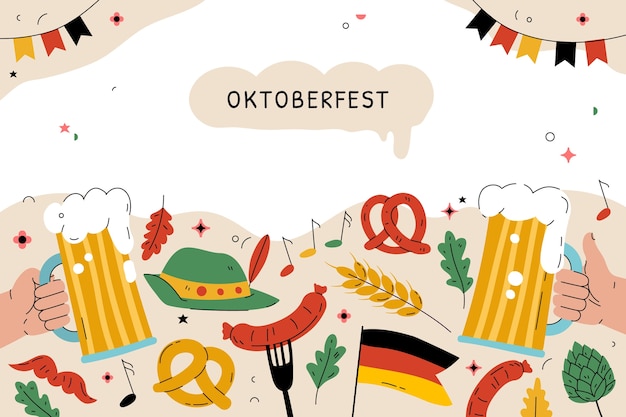 Płaskie Tło Na Obchody Oktoberfest