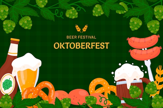 Bezpłatny wektor płaskie tło na obchody oktoberfest