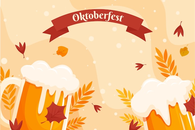 Bezpłatny wektor płaskie tło na obchody oktoberfest