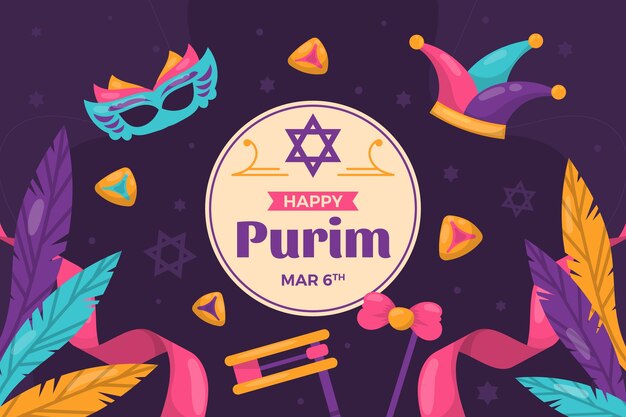 Płaskie tło na święto Purim