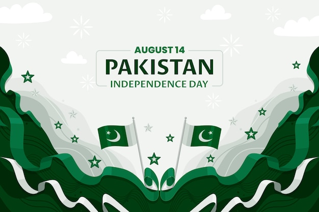 Płaskie Tło Obchodów Dnia Niepodległości Pakistanu