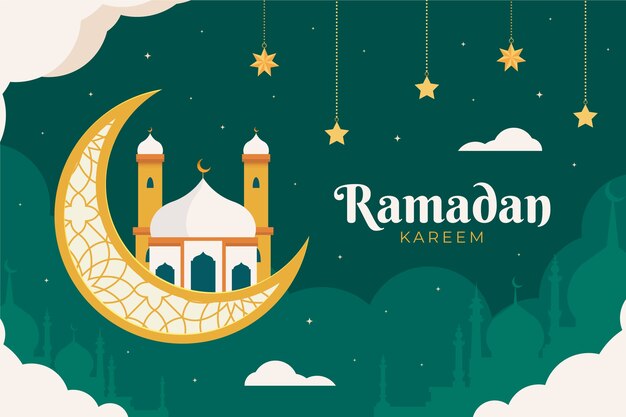 Płaskie tło obchodów ramadanu